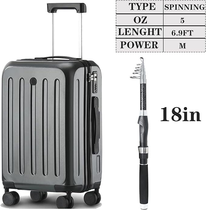 Fishing Rod, Telescopic Fishing Rod and Reel Combo, Collapsible Travel Fishing Pole Rod Starter Kit, Carbon Fiber Fishing Rods and 12 +1 Bearings Stainless Steel, Fishing Gifts for Men Adults