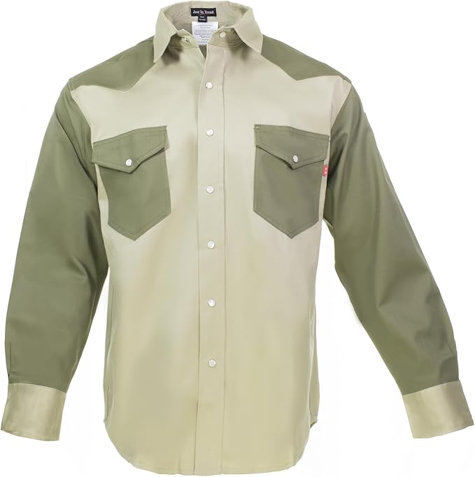 Just In Trend │Flame Resistant FR Shirt - 88/12 - Western Style - Two Tone