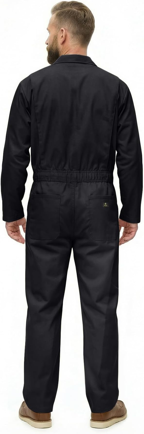 Natural Uniforms Mens Long Sleeve Zip Up Twill Coverall, Stain and Wrinkle Resistant