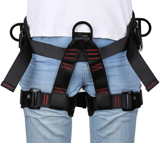 Climbing belts, Thicken Professional Half Body Safety Belt For Tree Climbing Saddle, Fire Rescue, Roofing and Rappelling, Climbing Gear