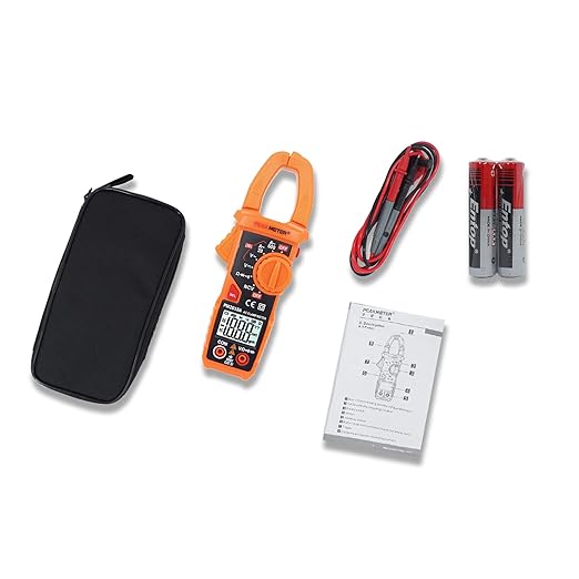 Digital Clamp Meter Auto-Ranging Multimeter Amp Voltage Tester Measure AC Current 600 A, AC/DC Voltage, Resistance, NCV, LPF, Diodes, Continuity and Backlight for Electricians