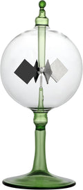 Solar Crookes Radiometer Glass Windmill Handmade for Party Home Decoration Gift L (Green)