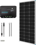 Renogy 100W 12V Solar Panel Starter Kit, 100 Watt Monocrystalline Solar Panel, 30A LCD PWM Charger Controller, Adaptor Kit, Tray Cables, Z Brackets for RV, Camper, and Other Off Grid Applications