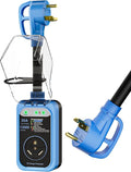 RV Surge Protector 30 Amp, 13000 Joules RV Circuit Analyzer with Waterproof Cover,RV Adapter Plug for Camper Travel Trailers (30AMP-Blue)