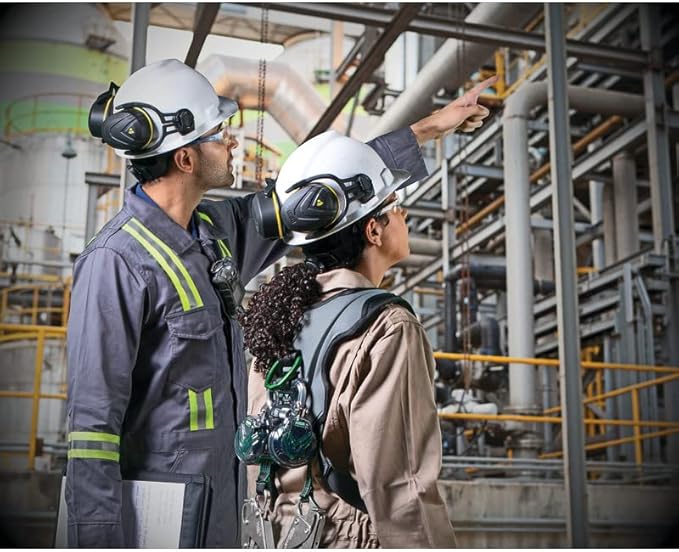 MSA V-Gard Full-Brim Hard Hat with Suspension - Polyethylene Shell, Superior Impact Protection and Self Adjusting Crown Straps - Standard Size Hard Hat
