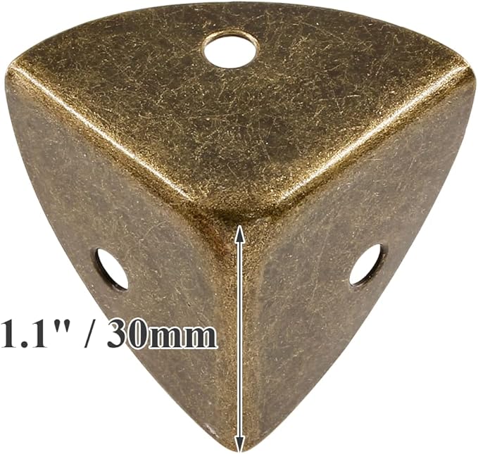 24pcs Antique Corner Guards Box Edge Protector, Shelf Edge Protector Decorative, Wood Guard Corner Hardware with Mounting Screws(Bronze)