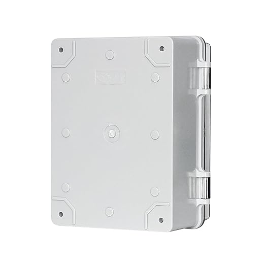 Outdoor Junction Box, Electrical Box,Waterproof ABS Plastic Dustproof Waterproof Outdoor Project Enclosure ith Plastic Snap Clear 7"x5.1"x3.5"