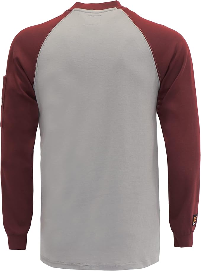 KONRECO FR Shirts for Men Long Sleeve 7oz Cotton Flame Resistant/Fire Retardant CAT2 Henley Shirt