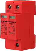 Wengart Surge Protective Arrester Device,DC500V 2P 20~40kA 36mm DIN Rail Mount,Low Voltage Arrester Device for Lightning Protection Power Distribution and Control Appliances