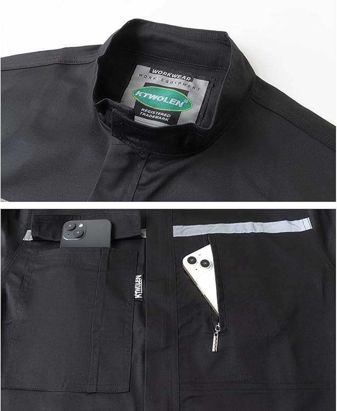 Mens Workwear Coveralls Multi Pockets Work Suit Mechanic Overalls Jumpsuits Unisex Long Sleeve Garage Coverall