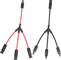 Solar Y Branch Connectors, 1500V DC, 30A, PPO Material, 3-to-1 Parallel Adapter for Solar Panels, 1 Pair(M/FFF+F/MMM, Y-Branch)