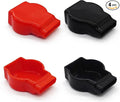 Battery Terminal Covers 4 Pack (2 Red 2 Black), Flexible PVC Insulating Caps for SAE Top Post Battery Clamps, Dust & Moisture Protection, Anti-Corrosion Terminal Boots for Car Truck RV Boat Marine