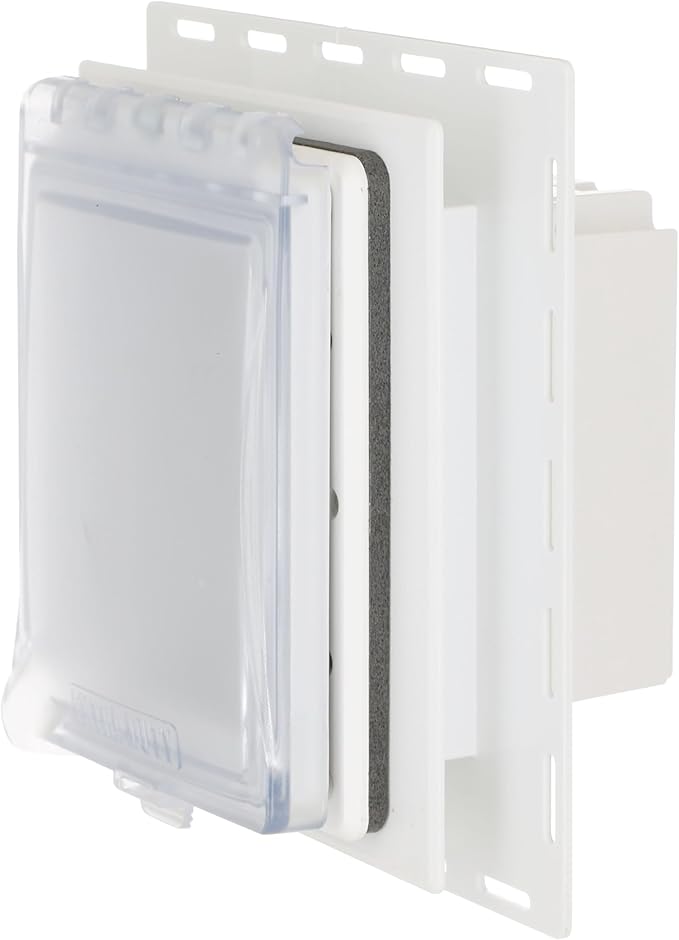 TayMac MR420CW 1-Gang Recessed Enclosure Extra Duty, 6-in-1 Nonmetallic Weatherproof in-Use Cover, Horizontal/Vertical, White