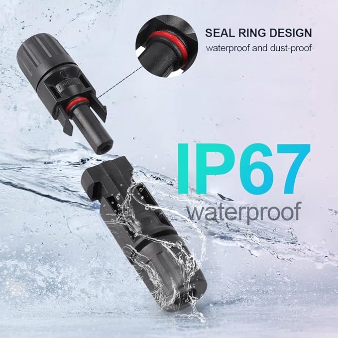 40PCS Solar Panel Connector PV Connector Kit IP67 Waterproof with Spanners,Solar Connect Kit 20Pairs Male/Female (20Pairs 10AWG)