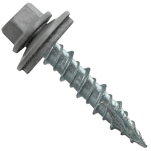 Metal Roofing Screws: (250) 10 x 1 Slate Hex Head Sheet Metal Roof Screw. Self Starting Metal to Wood siding Screws. EPDM Washer. Colored Head