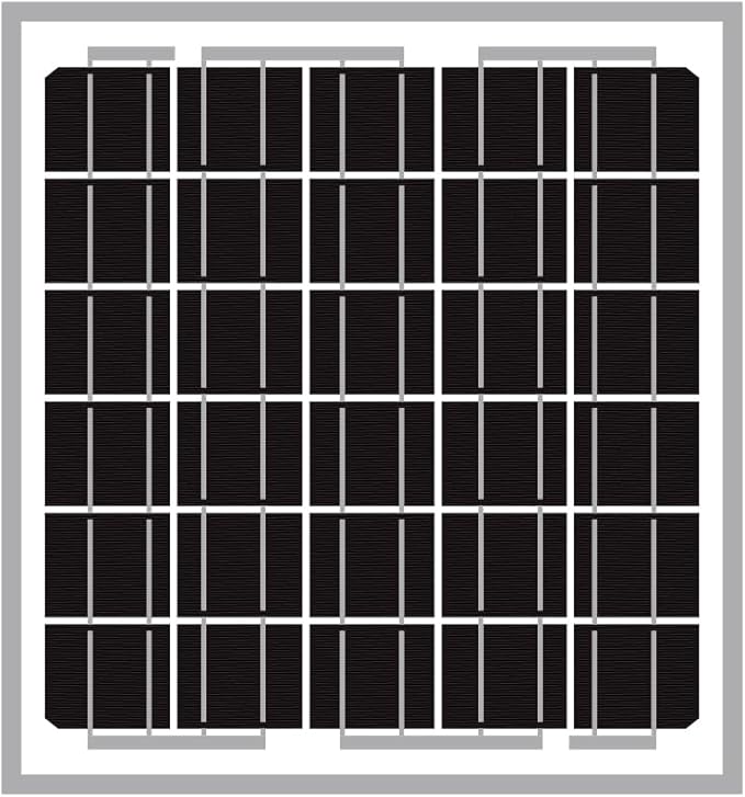 Newpowa 5W(Watts) 12V(Volts) 5W Monocrystalline 10BB Solar Panel Battery Maintainer High-Efficiency PV Module Power for Battery Charging of Boat RV Gate Opener Fences