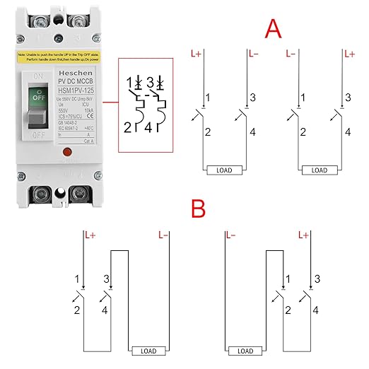 Heschen Molded Case Circuit Breaker, HSM1PV-125 2 Poles DC550V Solar PV System Solar Panels Grid Protection (63A)