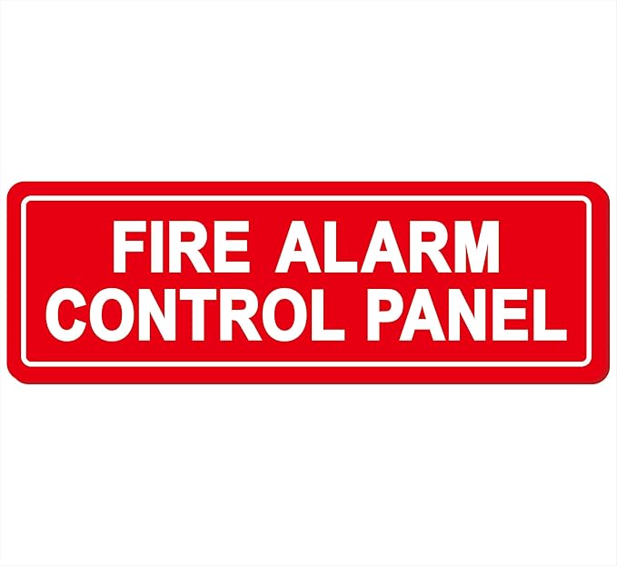Fire Alarm Control Panel Sign - Made from Premium Durable Acrylic Material, Super Strong Self-Adhesive, QuickInstallation, Perfect for Your Business and Home (9x3 Inches, Red)