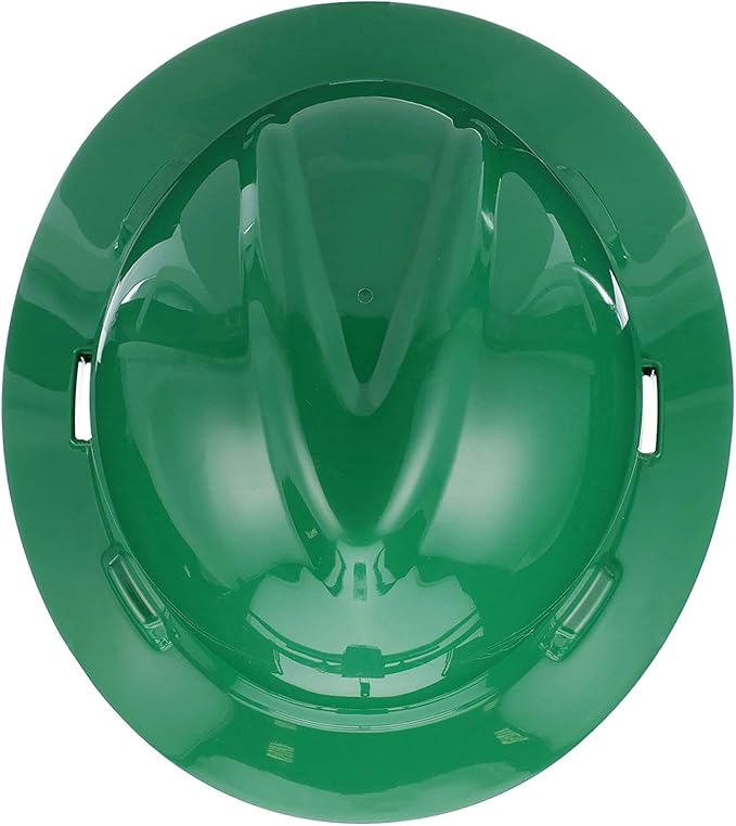 MSA V-Gard Full-Brim Hard Hat with Suspension - Polyethylene Shell, Superior Impact Protection and Self Adjusting Crown Straps - Standard Size Hard Hat