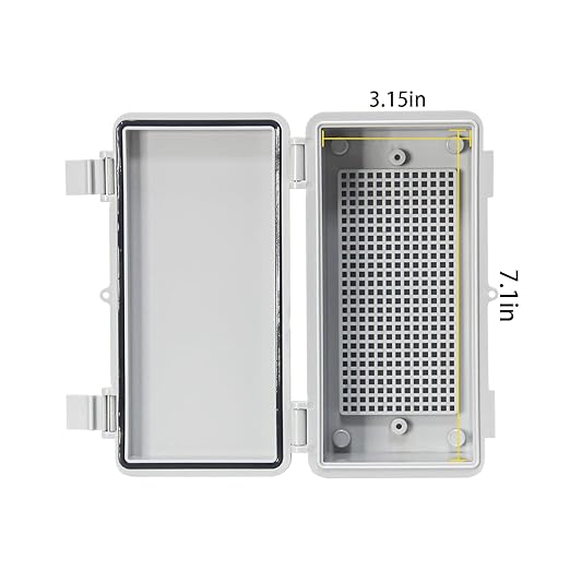 Waterproof Junction Box Outdoor Electrical Box Universal DIY Project Box for Indoor/Outdoor Use Latch Hinged Project Enclosure (7.8"x3.8"x2.9")
