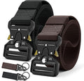 DOOPAI Tactical Belt for Men, 3Pack Military Nylon Web with Heavy Duty Quick Release Metal Buckle