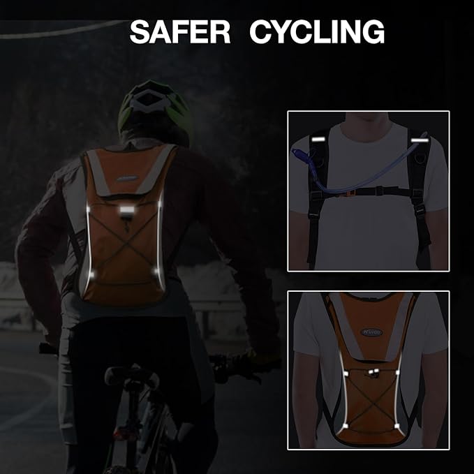 KUYOU Running Hydration Vest - Lightweight Insulated Hydration Backpack with 2L Water Bladder, Adjustable Chest Straps and Reflective Water Backpack for Running Marathon Race Hiking Cycling