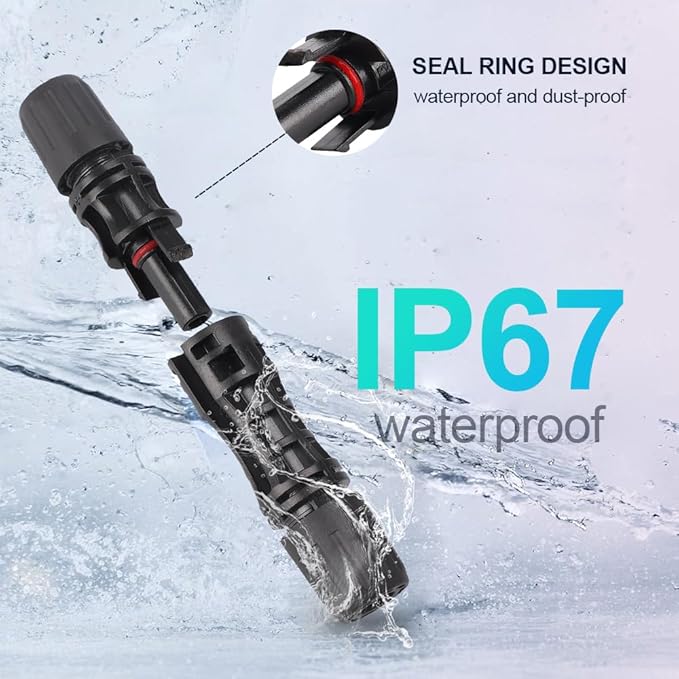 10PCS 1500V 45A IP67 Waterproof Solar Connector Solar Panel Cable Connectors Male/Female with Spanners(5Pairs)