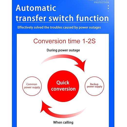 63A 110V Dual Power Automatic Transfer Switch Manual Transfer Switch 50/60Hz Din Rail Mounted Mini ATS 2/3/4P 63/32A for Hone Generator and Backup Power RV (4P 63A)