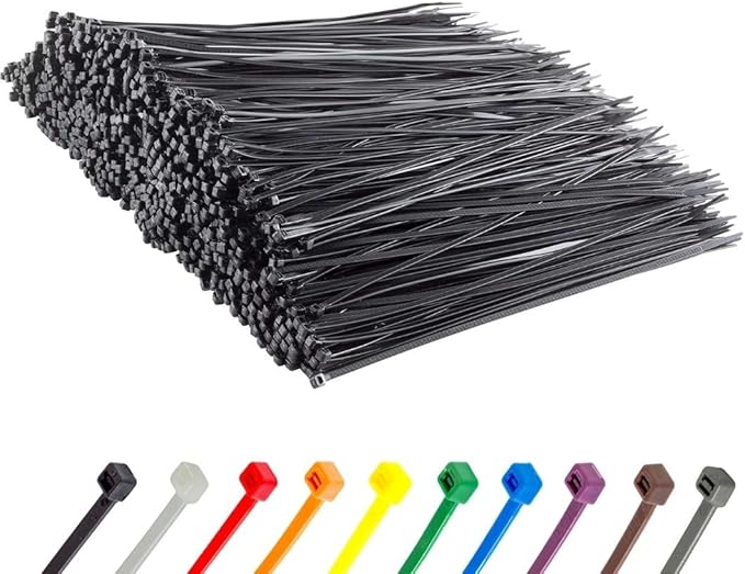 GTSE 12 Inch Black Zip Ties, 5,000 Bulk Pack, 40lb Strength, UV Resistant Strong Nylon Cable Ties, Self-Locking 12" Tie Wraps