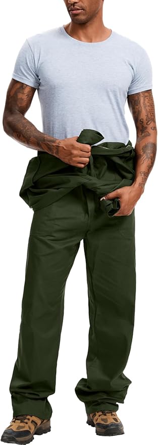 WORK IDEA Men's Coveralls Long Sleeve 100% Cotton Twill Workwear Jumpsuit Relaxed Fit