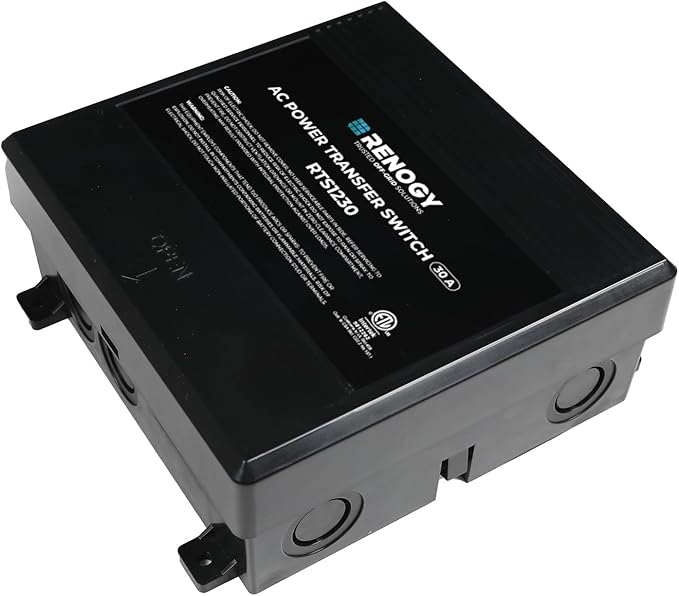 Renogy 30Amp Transfer Switch for Solar Inverters, Home Generators, Shore Power, ATS, Automatic Transfer Switch for RV, Travel Trailer, Camping Van, 120VAC