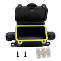 MAKERELE Mini Junction Box Outdoor Waterproof IP68,2Way Plug Line Underground Electrical Junction Box Clamshell-Type Waterproof Junction Box Small Maximum Inner Diameter 8mm