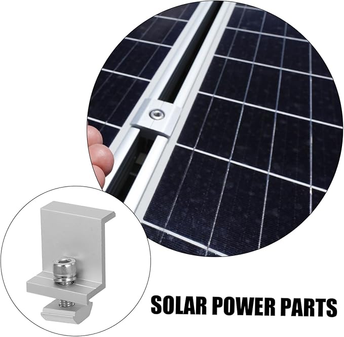 12pcs Solar Panel Holder Clamp Metal Fixed Bracket Clips for Solar Panels Design Outdoor for Home Use