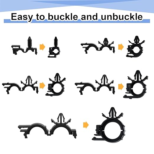 200pcs Car Wire Loom Routing Clips Push Mount Cable Tie Assortment 15 Sizes Cable Zip Tie with Car Wire Loom Routing Clips Universal Wiring Harness Clip Replacement Parts for Automotive
