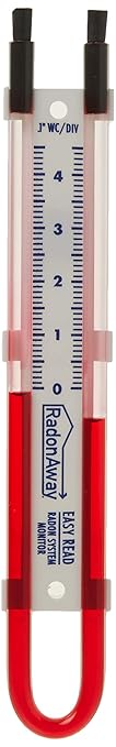 RadonAway 50018 Easy Read Manometer, Red