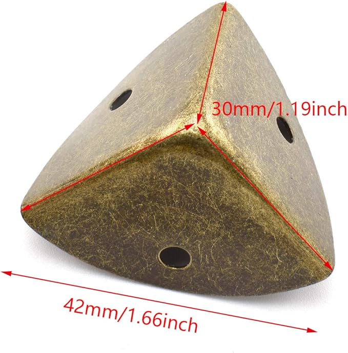 SDTC Tech 8-Pack Zinc Alloy Triangle Corner Protectors 1.2" (30mm) Metal Decorative Edge Guard Safety Cover for Table Suitcase Cabinet Trunk Toolbox