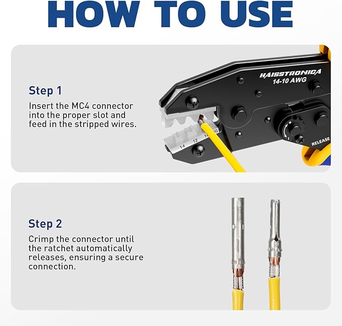 haisstronica Crimping Die for Solar Connectors,14-10 AWG
