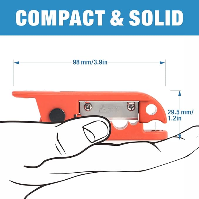 iCrimp ICP-240 Cable Stripper for AWG 12 to 4/0 Round Cables, Radial Wire Stripper with 2 Extra Blades