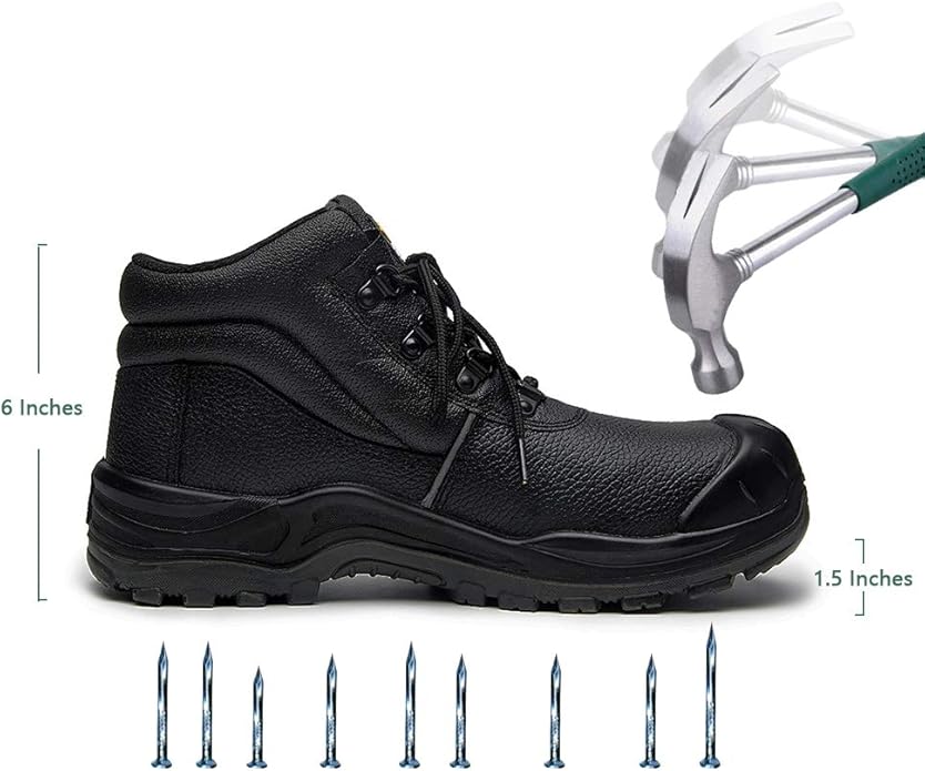 DRKA Water Resistant Steel Toe Work Boots For Men,6'' EH-Rated Safety Boots