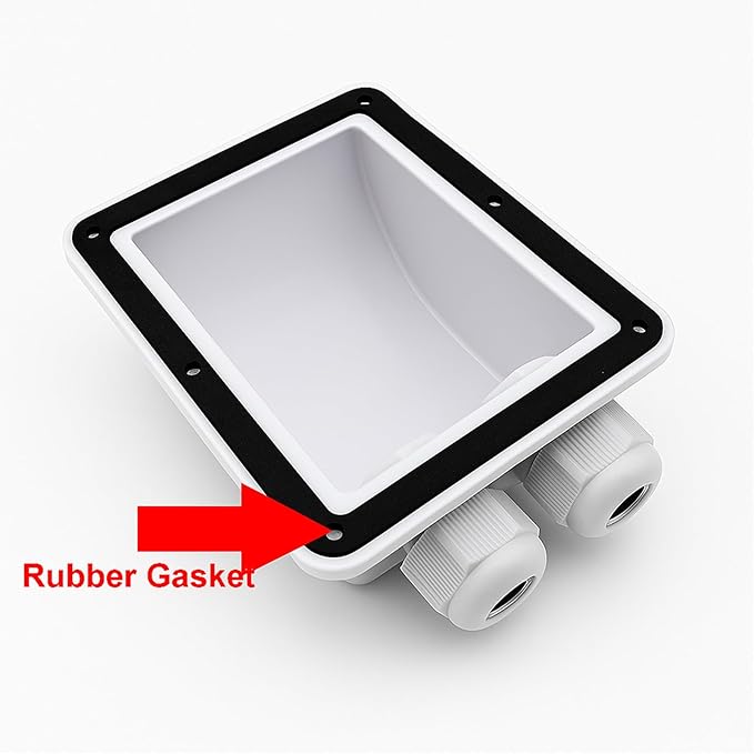 White Waterproof Solar Cable Entry Gland, Double Cable Entry Gland for All Cable Types 6mm² to 12mm² for Solar Panels on RV Camper Van Travel Trailer Boat Cabin (Pack of 2)