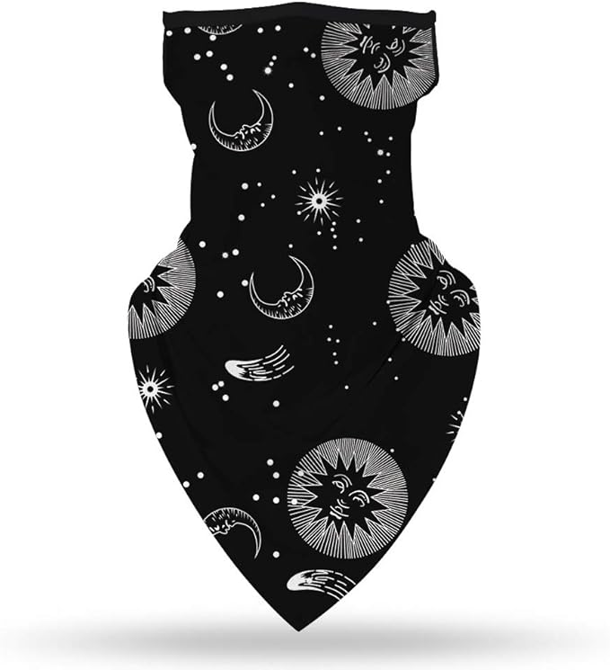 YAYOUREL Neck Gaiter Face Mask Bandanas for Men Women UV Face Scarf Cover Ear Loop Hole Facemask for Fishing Running Cycling