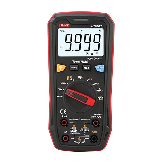 UNI-T Multimeter Tester True RMS UT60BT Temperature Measurement,NCV,Duty Cycle,Diode Test,Digital Voltmeter & Ohm Meter,Smart Multimeter 1000V for Electrical Troubleshooting
