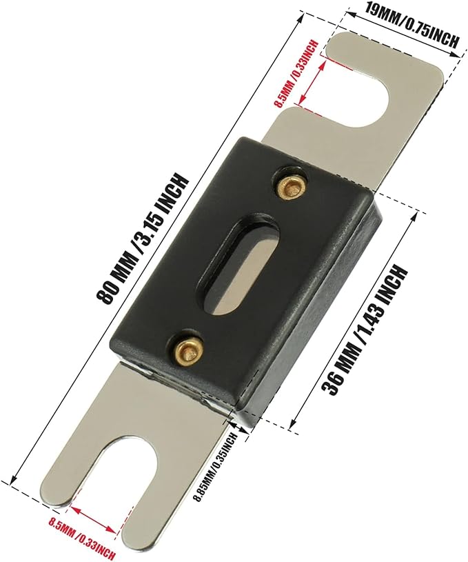 BOJACK 0/2/4 Gauge AWG In Line ANL Fuse Holder with 120 Amp Fuse