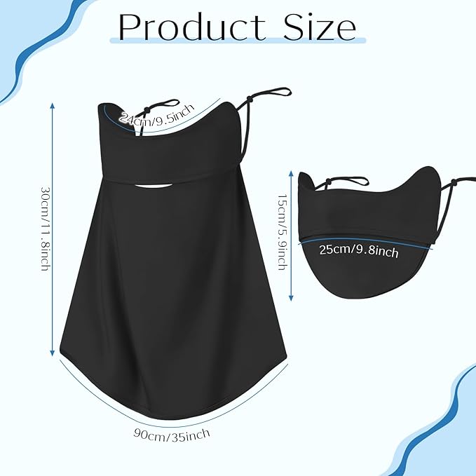 4 Pcs UV Sun Protection Face Mask and Neck Gaiter Scarf Cover UPF50+ Breathable Cooling Design for Summer Outdoor Activities