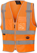 Pioneer Hi Vis Safety Vest for Men & Women - Reflective Cooling Mesh - 8 Pockets - Class 2 - Construction, Traffic, Security