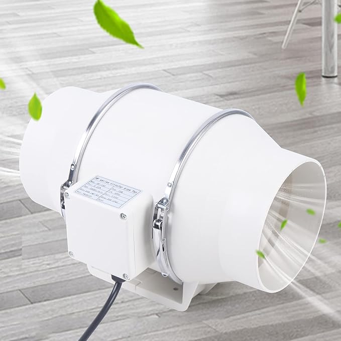 DNYSYSJ 6" Inline Duct Fan, 75W 318CFM Ventilation ExtractorFan 6" Exhaust Fans Low Noise Inline Blower 6in Duct Fan with Efficient Quiet Copper Motor for Ducting,Vents,Bathroom,Kitchen
