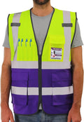 Dib Safety Reflective Vest ANSI Class 2, High Visibility Vest with Pockets and Zipper, Construction Work, Hi Vis