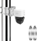 Tonton Pole Mount Corner Bracket Kit Compatible with Eufy Security SoloCam S340, SoloCam E30, and Eufy 4G LTE Cam S330, Adjustable Weatherproof Camera Mount for Solar Security Camera (1-Pack, White)