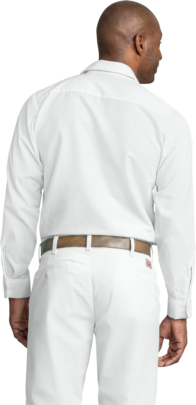 Red Kap Men's Long Sleeve Industrial Work Shirt | Moisture Wicking Button Up, Wrinkle Resistance Fights Fading & Stains