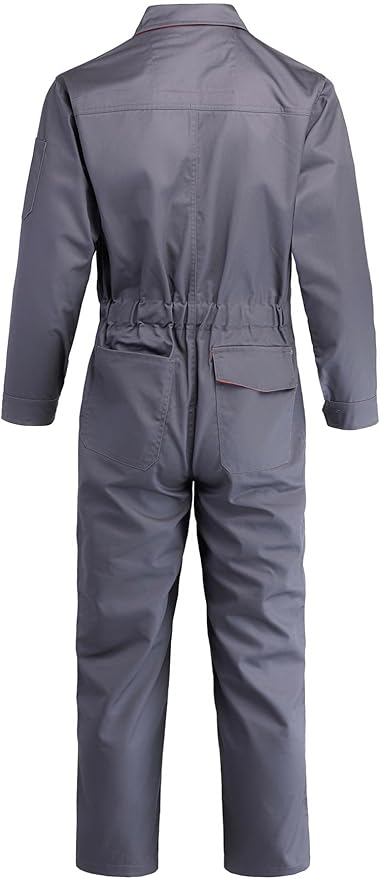 Men's Coveralls Mechanic Work Jumpsuit Multi Pockets Overalls Long Sleeve Workwear Coverall